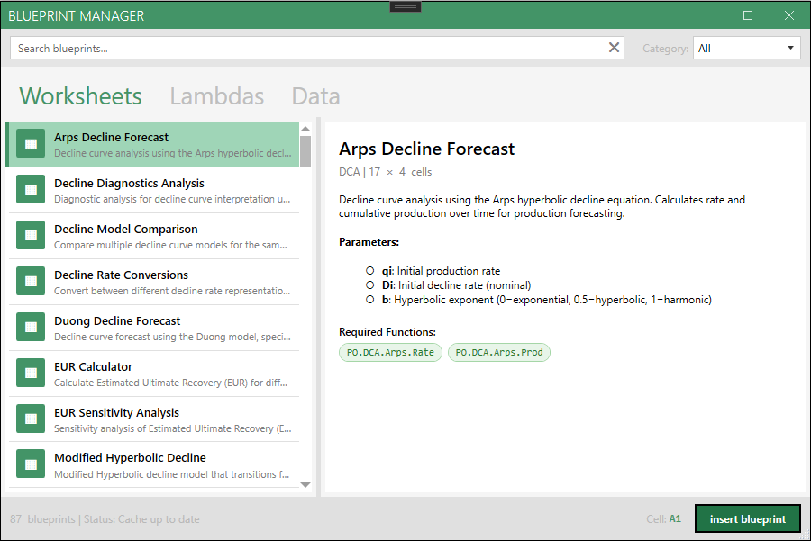 Blueprint Manager window