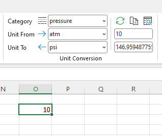 Unit Conversion ribbon group